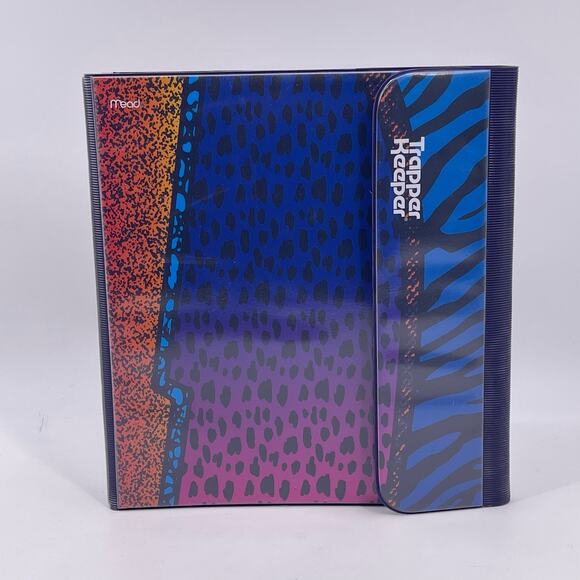 Mead Trapper Keeper 1" Binder 3 Ring Bright Animal Print Colorful Item X-539 - Picture 1 of 8